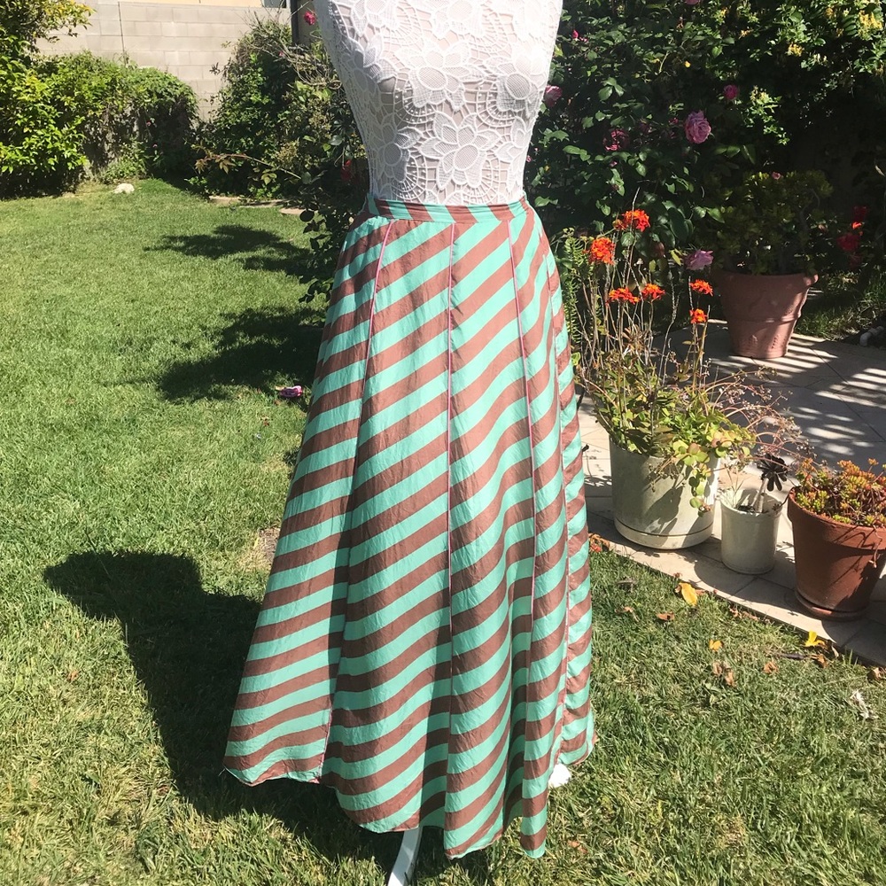Anthro silk maxi skirt
